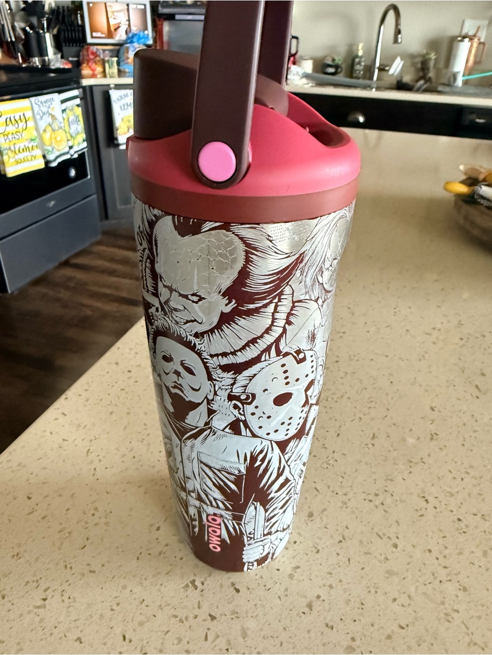 30oz Owala Free Sip SwayInsulated Horror Characters Travel Tumbler - Pink Accent